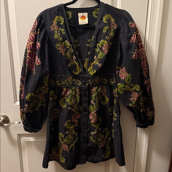 FARM Rio Navy Dress with Floral Embroidery - Picture 5 of 7